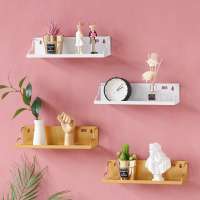 Wall Shelves Rack Kitchen Modern Gold White Hanging Decorative Living Room Furniture Mount Metal Floating Wall Shelf For Bedroom